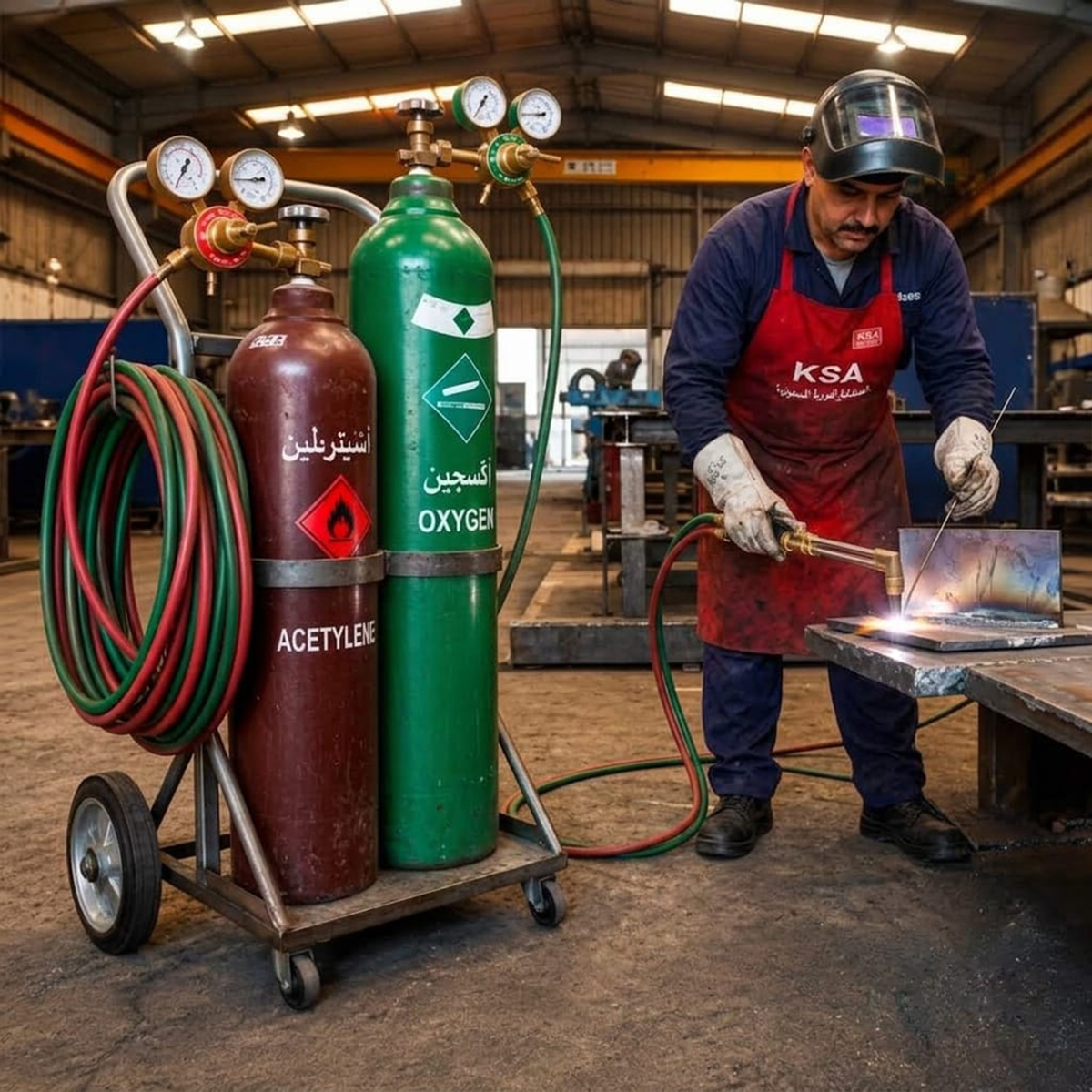 Cutting and welding cylinders